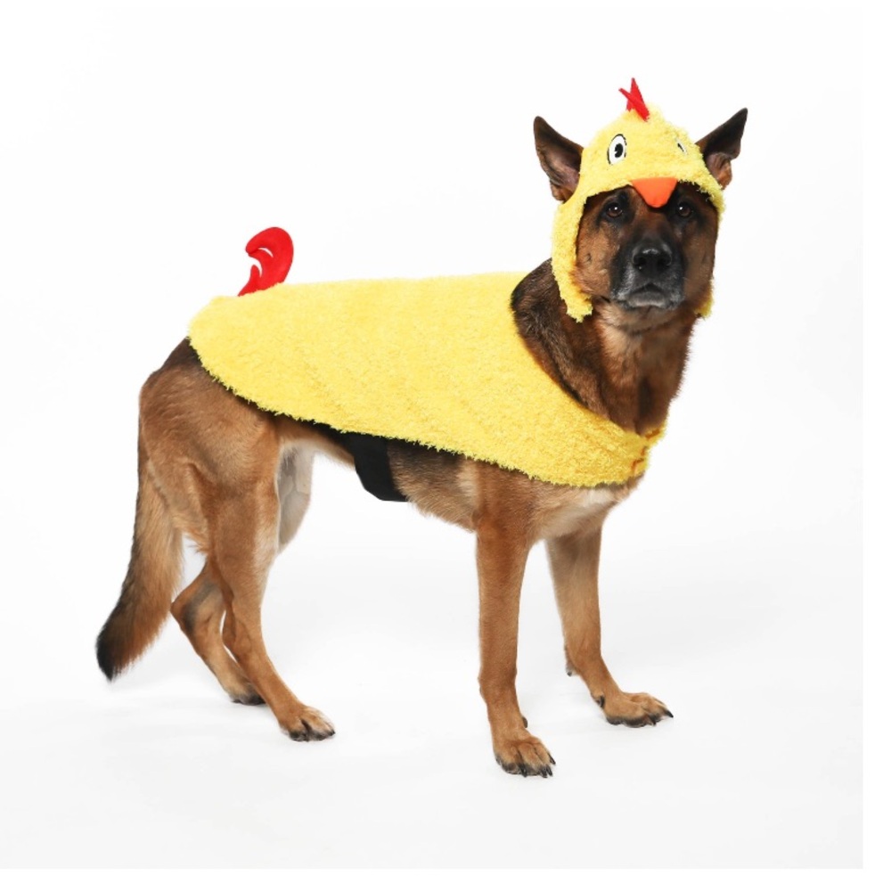 Vibrant Life Chicken Costume for Dogs Size Medium 2-Pc Yellow Fuzzy